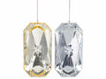 Addobbi natalizi a diamante rettangolare in plastica colorata con fondo, set da 6 pezzi, cm 7 x 5 x 14 H