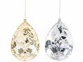 Addobbi natalizi diamante a goccia in plastica colorata con fondo specchiato, set da 4 pezzi, cm 12,5 x 7,5 x 19 H