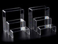 Panchette / alzatine trasparenti leggere e resistenti, ideali per allestire, Grande: cm 28,5 x 10 x 28 H