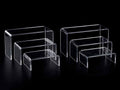 Panchette / alzatine trasparenti leggere e resistenti, ideali per allestire, Grande: cm 22 x 10 x 12 H