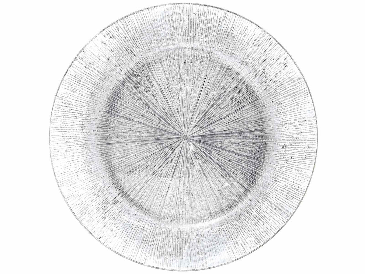Sottopiatti in plastica rigida ad effetto raggi argentati, set da 6 pezzi, Ø 33 cm