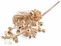Rametti pick natalizi con pigna, bacche e decori dorati, set da 12 pezzi, cm 15 H (con gambo 27)