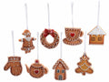 Addobbi albero di Natale da appendere biscottini pan di zenzero in resina, set da 16 pezzi, Babbo: cm 6 x 8 H