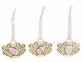 Decorazioni battesimo in resina rosa colorata da appendere, set da 18 pezzi, cm 5,5 x 4,5 H