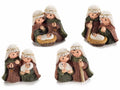 Statuine Presepe Sacra Famiglia realizzate in resina colorata, da appoggiare, set da 8 pezzi, cm 4,5 x 2 x 4,5 H