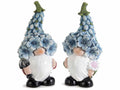 Gnomi dei fiori da giardino in resina con paletta e fiore, set da 2 pezzi, cm 11,5 x 9 x 24 H