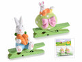 Mollettine pasquali con coniglio in resina, set da 8 pezzi, cm 4,5 x 2,5 x 4,5 H