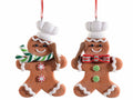 Addobbi albero di Natale a forma di cuoco pan di zenzero in pasta di resina, set da 12 pezzi, cm 8 x 12 H