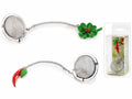 Infusori in acciaio con simboli portafortuna in resina a coccinella e cornetto, set da 4 pezzi, Quadrifoglio: cm 3x1,5x4H