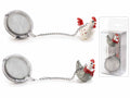 Infusori in acciaio per alimenti con gallinella in resina colorata in scatola, set da 4 pezzi, Gallina: cm 3,5 x 2 x 3,5 H