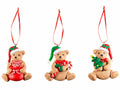 Orsetti natalizi in pasta di resina da appendere per albero di Natale, set da 12 pezzi, cm 7 x 8 H