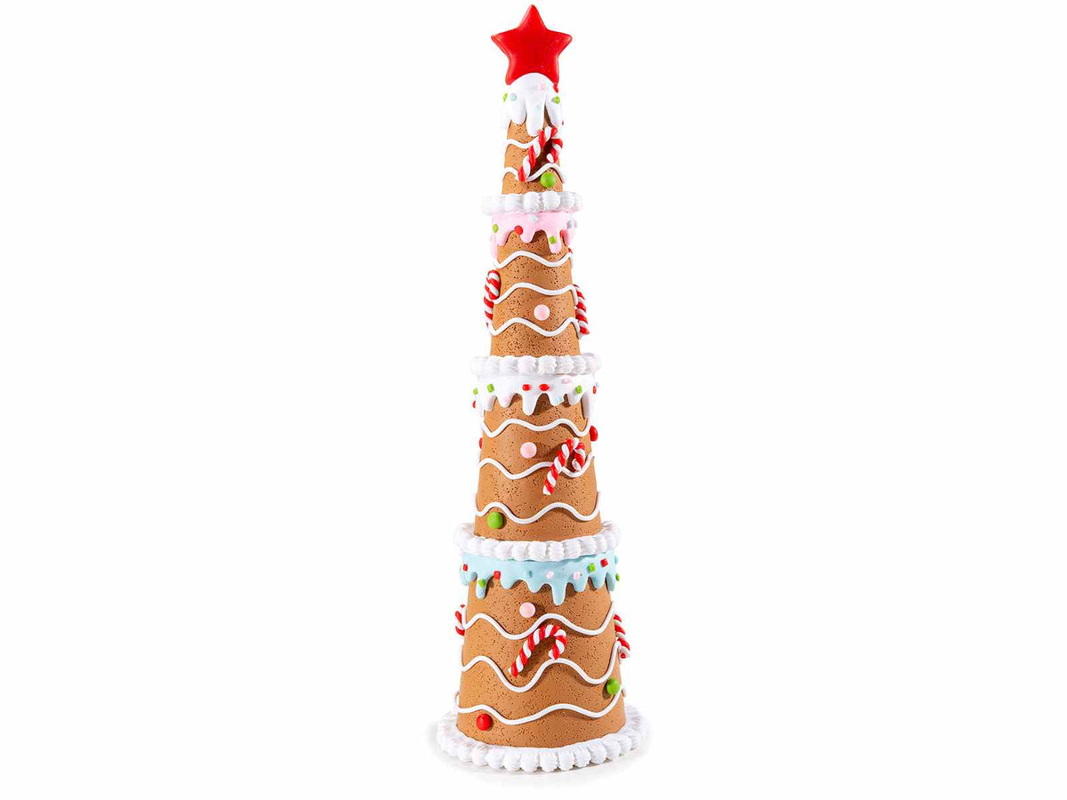 Alberi di Natale decorativo pan di zenzero in pasta di resina da appoggiare, Ø 10 cm x 35 H