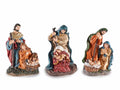Statuine del Presepe / Sacra Famiglia in resina colorata da appoggiare, set da 9 pezzi, cm 6,5 x 4 x 10 H