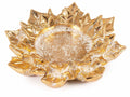 Set di 6 portacandele natalizie tealight ad agrifoglio dorato in resina, Ø 12,5 cm x 2,5 H