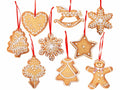 Decorazioni addobbi albero di Natale a biscottino pan di zenzero in resina, set da 18 pezzi, cm 7 x 10 H
