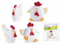 Gallinelle di Pasqua in resina colorata in confezione singola, set da 20 pezzi, cm 5,5 x 2,5 x 5 H