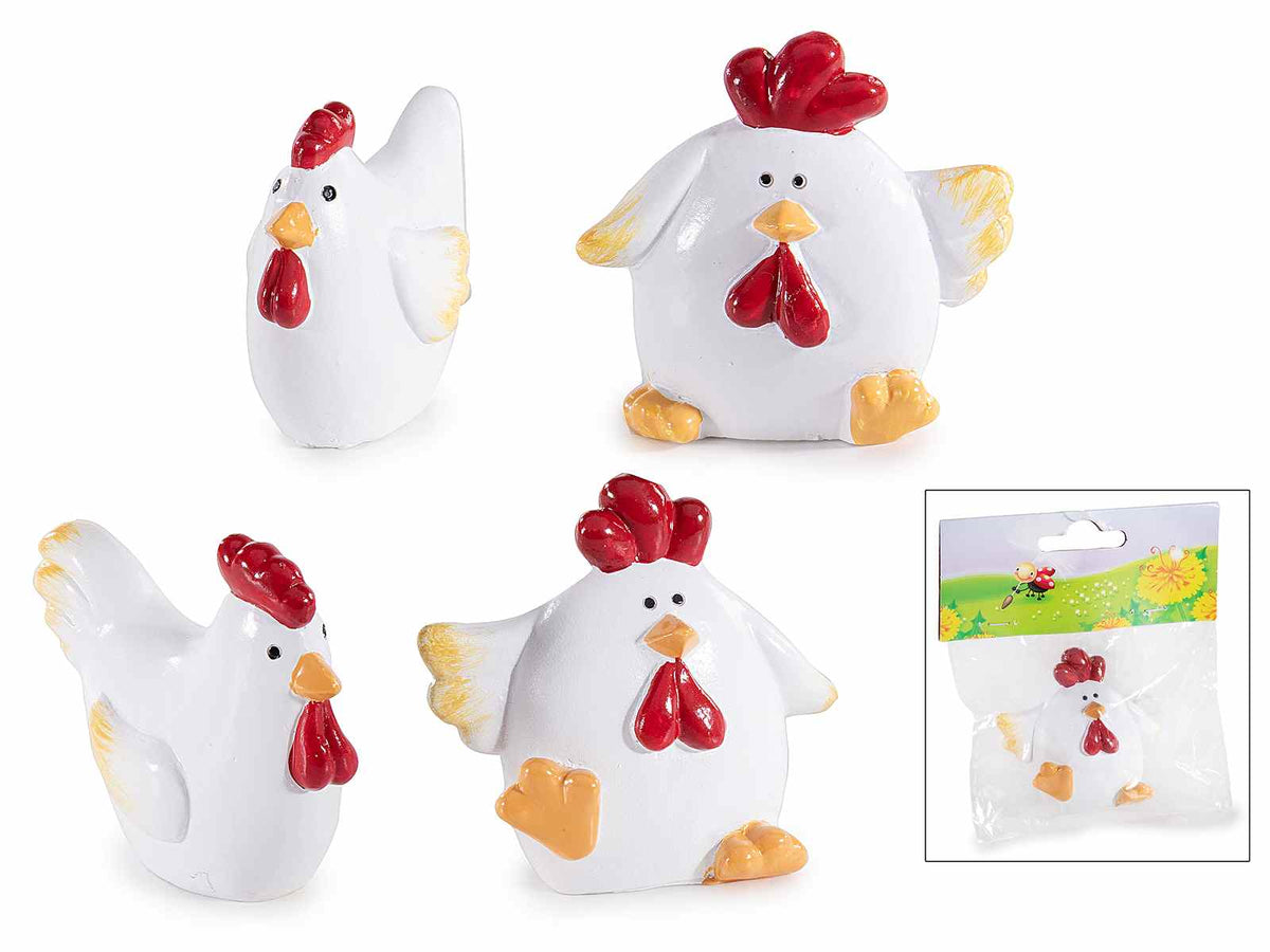 Gallinelle di Pasqua in resina colorata in confezione singola, set da 20 pezzi, cm 5,5 x 2,5 x 5 H