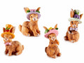 Set di mini coniglietti di Pasqua con cappello a fiori in resina colorata, set da 20 pezzi, cm 2,5 x 2 x 4,5 H