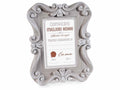 Porta fotografie classico in resina decorata da appoggiare, idea regalo festa, set da 2 pezzi, cm 16,5 x 21 H