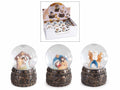 Palla a neve con scena Natività / Presepe su base in resina decorata, set da 12 pezzi, Ø 4,5 cm x 6,5 H