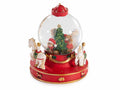 Palle a neve con orsetti e albero di Natale in vetro con base in resina, Ø 11 cm x 13 H