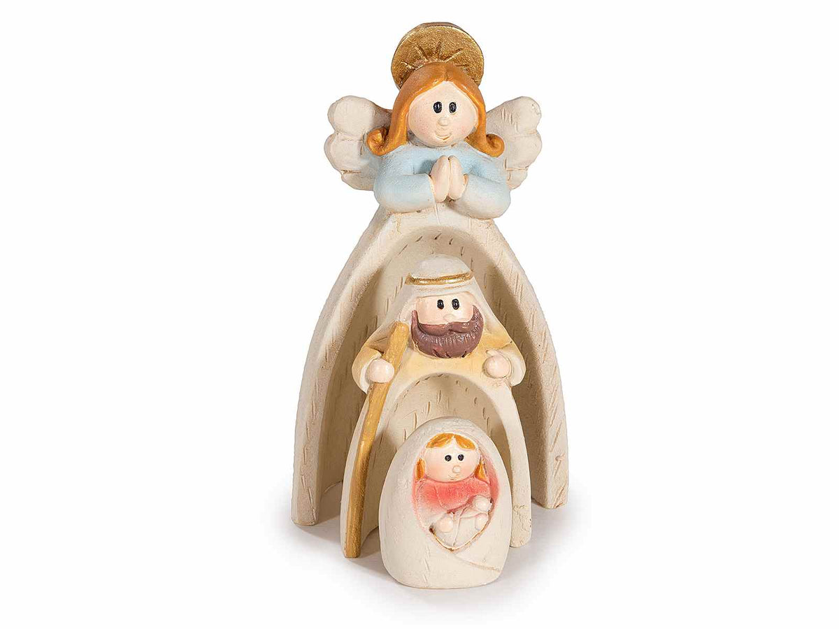 Personaggi del Presepe / Sacra Famiglia componibili in resina, set da 6 pezzi, cm 4,5 x 3 x 8 H