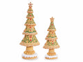 Albero di Natale pan di zenzero con decori dolcetti in rilievo e glitter, Grande: cm 14x8,5x36,5 H