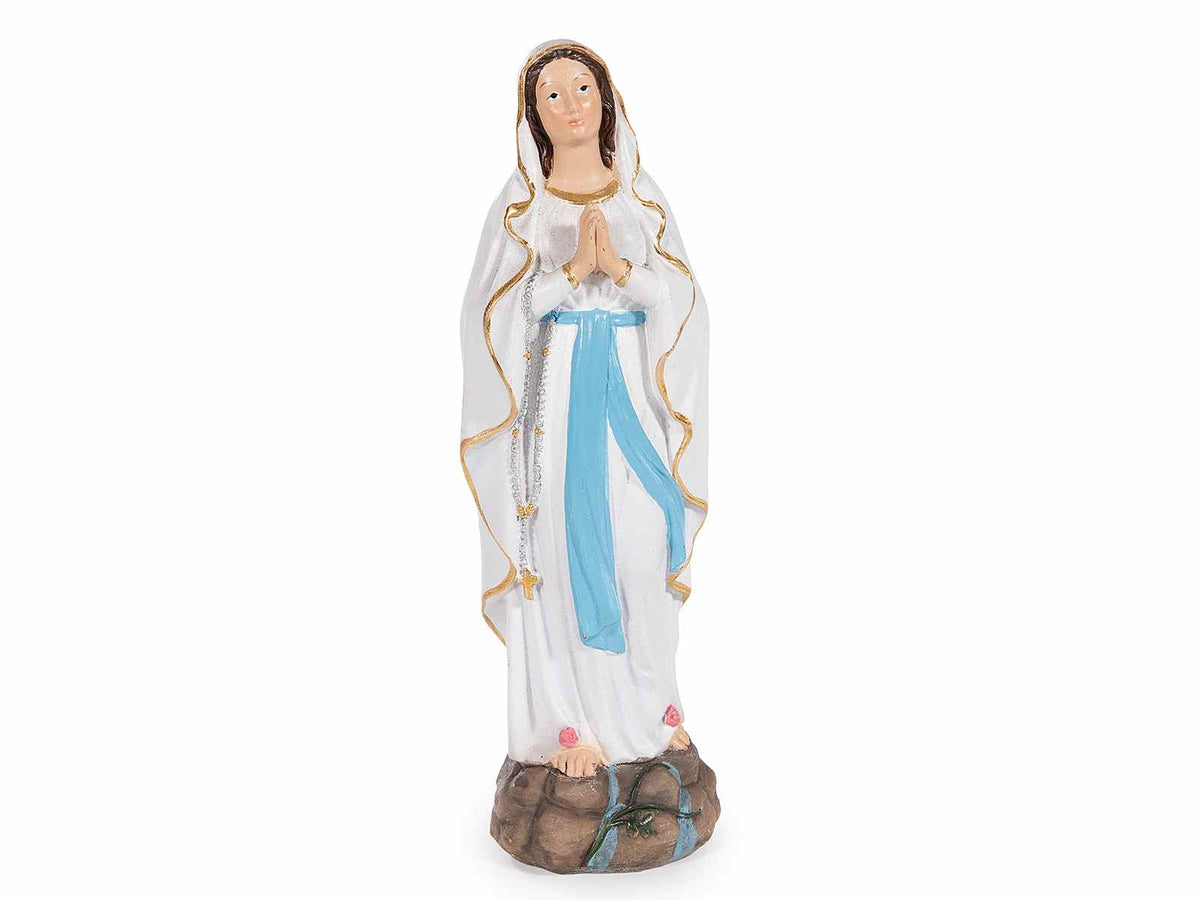 Statuina per Presepe raffigurante Madonna Vergine Maria realizzata in resina, set da 6 pezzi, cm 4 x 3,5 x 13 H
