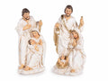 Statuine da Presepe con Sacra Famiglia realizzata in resina colorata, set da 6 pezzi, cm 3,5 x 3,5 x 7,5 H