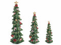 Decorazioni ad alberi di Natale effetto brinato con addobbi in rilievo, Grande: cm 16x13,5x44,5 H