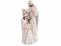 Statuina Presepe Sacra Famiglia con scena Natività, realizzata in resina, set da 2 pezzi, cm 9,5 x 10 x 22,5 H