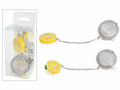 Infusori in acciaio inox alimentare con limone in resina in in confezione regalo, set da 8 pezzi, Limone: cm 3,5 x 1 x 3,5 H