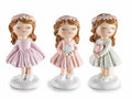 Decoro ballerine in resina con tutù e coroncina di fiori, ideale per bomboniera, set da 12 pezzi, cm 3 x 2,5 x 5,5 H