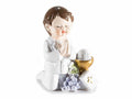 Decoro bambino che prega Prima Comunione in resina da appoggiare, set da 12 pezzi, cm 3,5 x 3,5 x 5,5 H