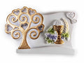 Magneti / Calamite bomboniera Prima Comunione in resina con simbolo Albero, set da 16 pezzi, cm 8,5 x 5,5 H