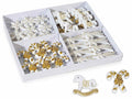 Decorazioni natalizie in resina con biadesivo in espositore da 32 pezzi, set da 2 pezzi, cm 3 x 3,5 H