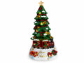 Albero di Natale in resina con stella, trenino, luci, musica e scritta Buon