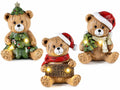 Orsetti di Natale in resina con decori e luci, da appoggiare, set da 3 pezzi