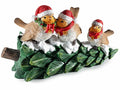 Decoro di Natale ad uccellini natalizi su albero innevato in resina da appoggiare, cm 20,5 x 8,5 x 11,5 H