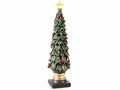 Alberi di Natale decorativi in resina con stella luminosa e luci LED, Ø 17 cm x 61 H