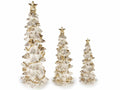 Alberi di Natale decorativi in resina con decorazioni dorate, Grande: cm 11,5 x 11 x 33 H