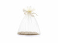 Sacchetto in organza ecrù con tirante di chiusura è ideale per confezionare, set da 50 pezzi, cm 12x16H (al tirante11,5)
