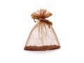 Sacchetto in organza bronzo con coulisse di chiusura in raso è una soluzione, set da 50 pezzi, cm 12x16H (al tirante11,5)