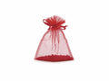 Sacchetto i in organza rosso fragola con coulisse di chiusura in raso è, set da 50 pezzi, cm 12x16H (al tirante11,5)