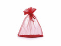 Sacchetti in organza rosso fragola con coulisse di chiusura in raso sono, set da 50 pezzi, cm 17 x 22 H (al tirante17)