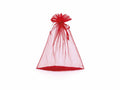 Sacchetti in organza rosso fragola con coulisse di chiusura in raso sono, set da 20 pezzi, cm 30x40H (al tirante 32,5)