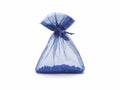 Sacchetto in organza blu con coulisse di chiusura in raso è una soluzione, set da 100 pezzi, cm8x11H (al tirante7,5)