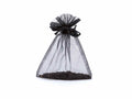 Sacchetto in organza nero con tirante di chiusura ideale per confezionare, set da 50 pezzi, cm 12x16H (al tirante11,5)