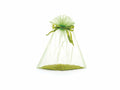 Sacchetti organza verde mela con coulisse di chiusura in raso è una soluzione, set da 50 pezzi, cm 17 x 22 H (al tirante17)