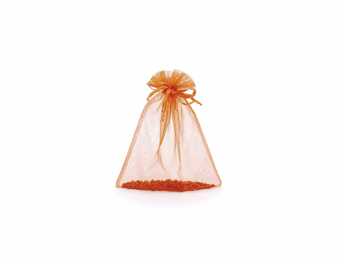 Sacchetti in organza arancione fiamma è ideale per confezionare in maniera, set da 30 pezzi, cm 23x30H (al tirante 24,5)